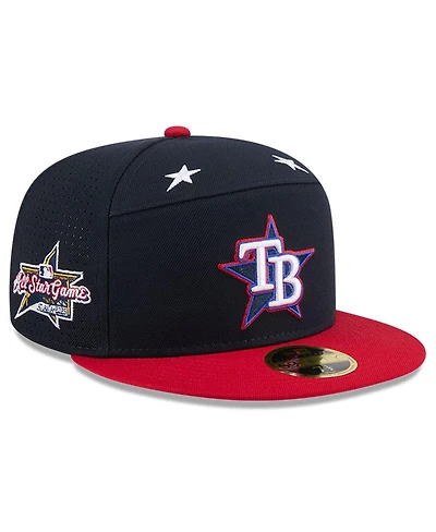New Era Men's Navy/Red Tampa Bay Rays 2025 Mlb All-Star Game Workout Side Patch 59FIFTY Fitted Hat