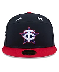 New Era Men's Navy/Red Minnesota Twins 2025 Mlb All-Star Game Workout Side Patch 59FIFTY Fitted Hat