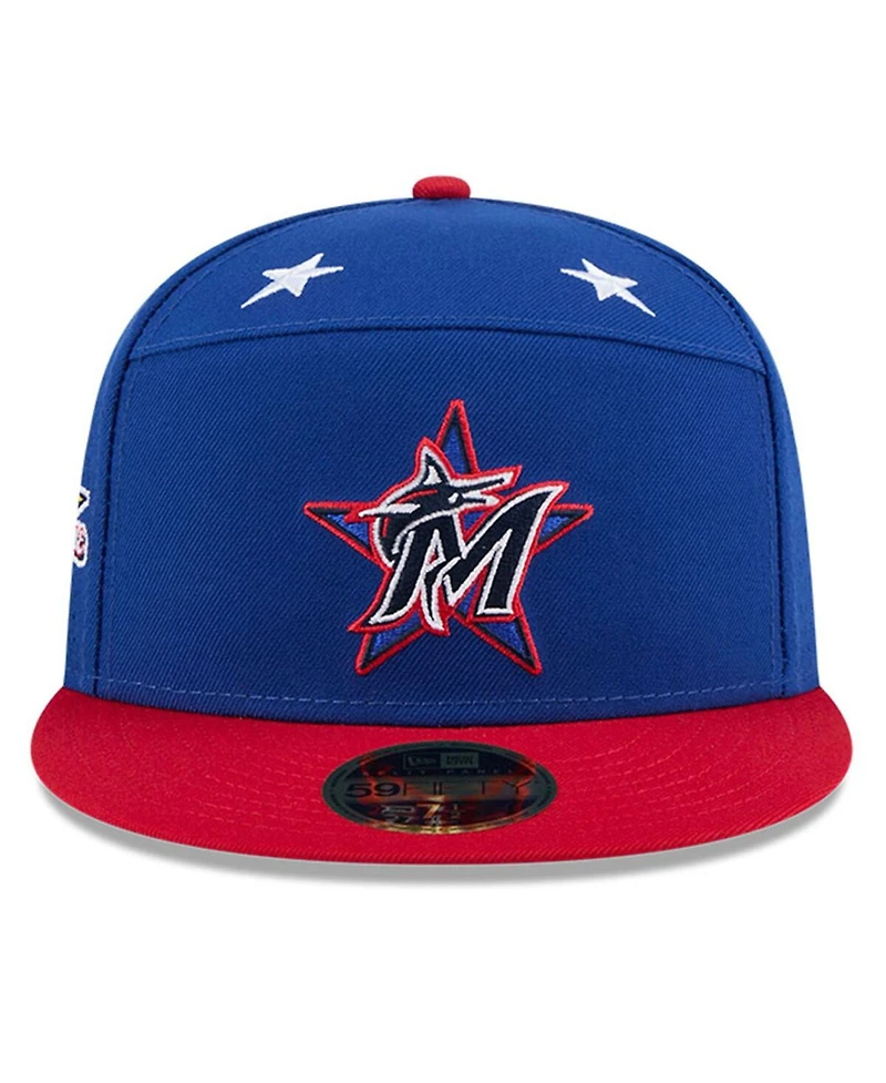 New Era Men's Blue/Red Miami Marlins 2025 Mlb All-Star Game Workout Side Patch 59FIFTY Fitted Hat