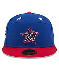 New Era Men's Blue/Red Miami Marlins 2025 Mlb All-Star Game Workout Side Patch 59FIFTY Fitted Hat