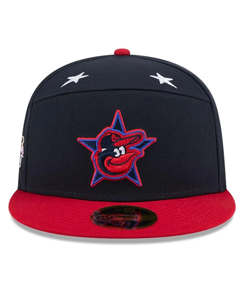 New Era Men's Navy/Red Baltimore Orioles 2025 Mlb All-Star Game Workout Side Patch 59FIFTY Fitted Hat