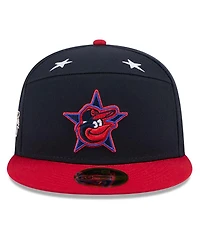 New Era Men's Navy/Red Baltimore Orioles 2025 Mlb All-Star Game Workout Side Patch 59FIFTY Fitted Hat
