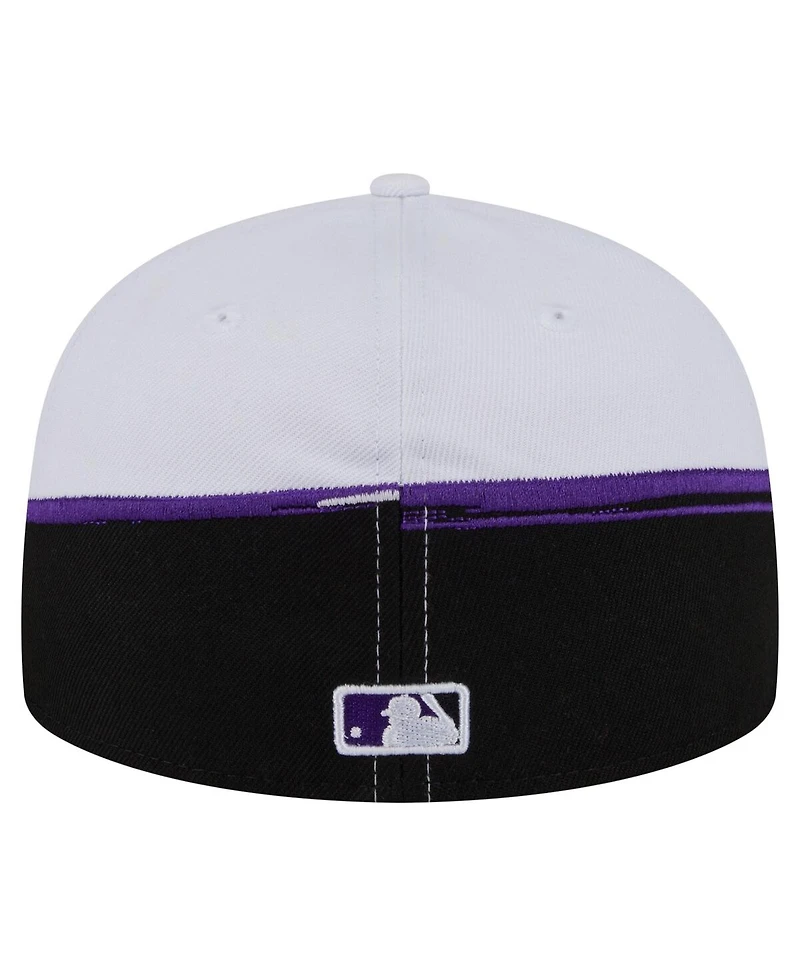 New Era Men's Black/White Colorado Rockies Paint Stroke 59FIFTY Fitted Hat