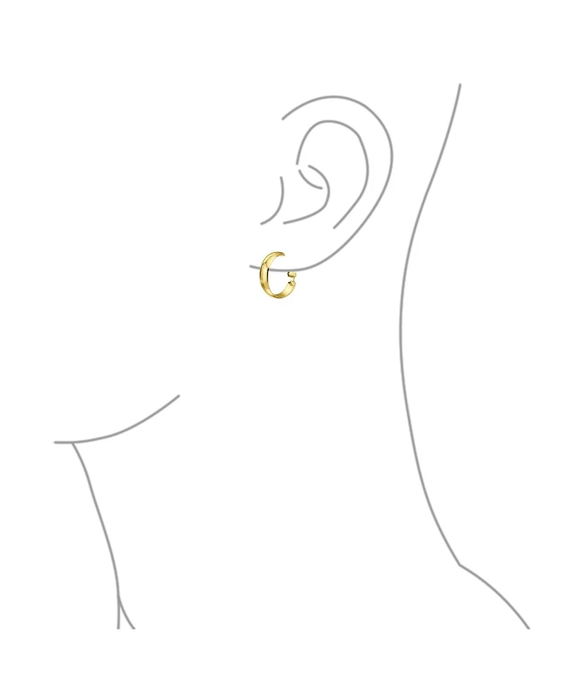 Bling Jewelry Classic Basic Simple Lightweight Clip On Hoop Earrings Non Pierced Ears Gold Plated Sterling Silver .75 Diameter