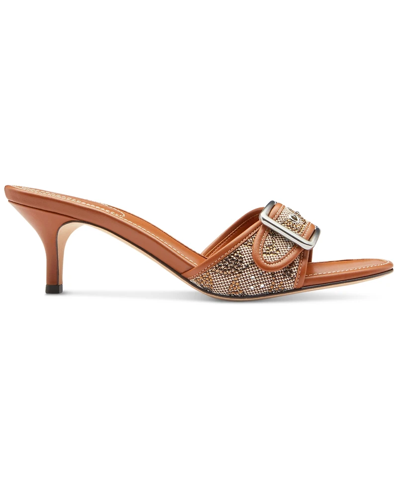 Coach Women's Margot Crystal Signature Jacquard Sandals