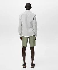 Mango Men's Regular-Fit Stripe-Textured Shirt