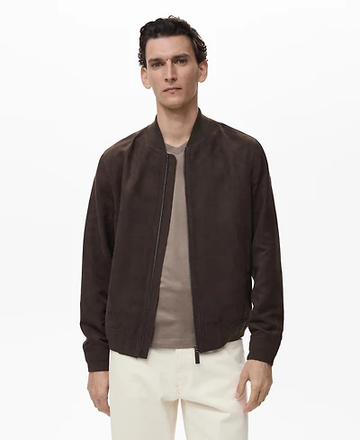 Mango Men's Suede-Effect Bomber Jacket