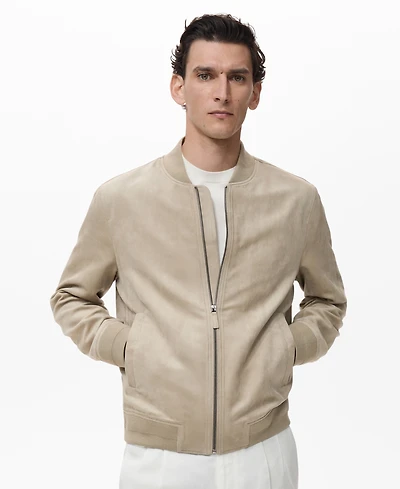 Mango Men's Suede-Effect Bomber Jacket