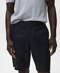 Mango Men's Slim-Fit Linen Bermuda Shorts
