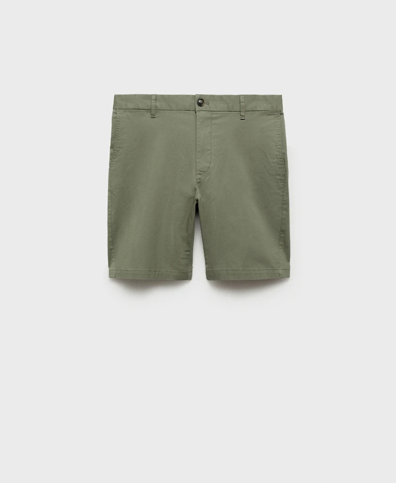 Mango Men's Straight Cotton 10" Bermuda Shorts