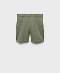 Mango Men's Straight Cotton 10" Bermuda Shorts