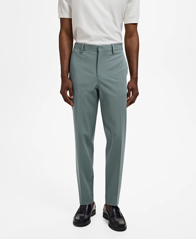 Mango Men's Stretch Fabric Super Slim-Fit Suit Pants