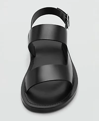 Mango Men's Straps Leather Sandals