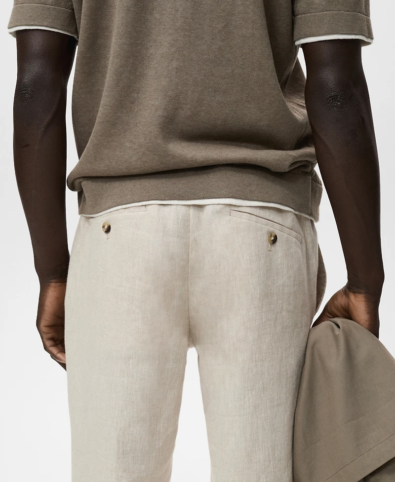 Mango Men's Slim-Fit Linen Pants