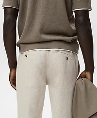 Mango Men's Slim-Fit Linen Pants