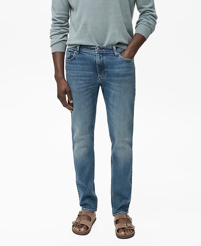 Mango Men's Jan Slim-Fit Faded Medium-Wash Jeans