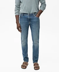 Mango Men's Jan Slim-Fit Faded Medium-Wash Jeans