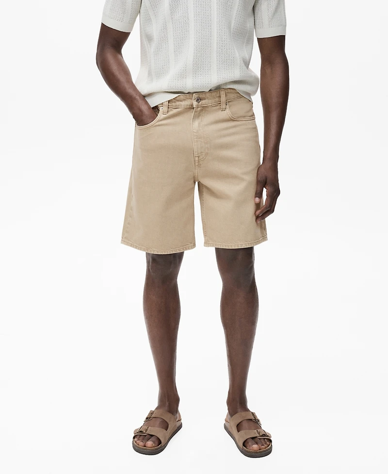 Mango Men's Regular-Fit 9" Denim Shorts