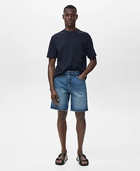 Mango Men's Regular-Fit 9" Denim Shorts