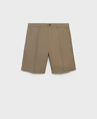 Mango Men's Linen 9.5" Bermuda Shorts
