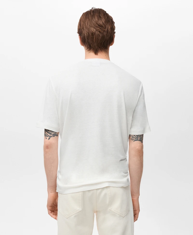 Mango Men's Linen Slim-Fit T-Shirt