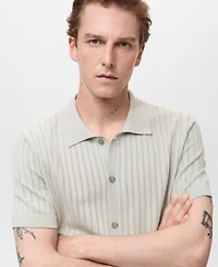 Mango Men's Openwork Detail Cotton Shirt