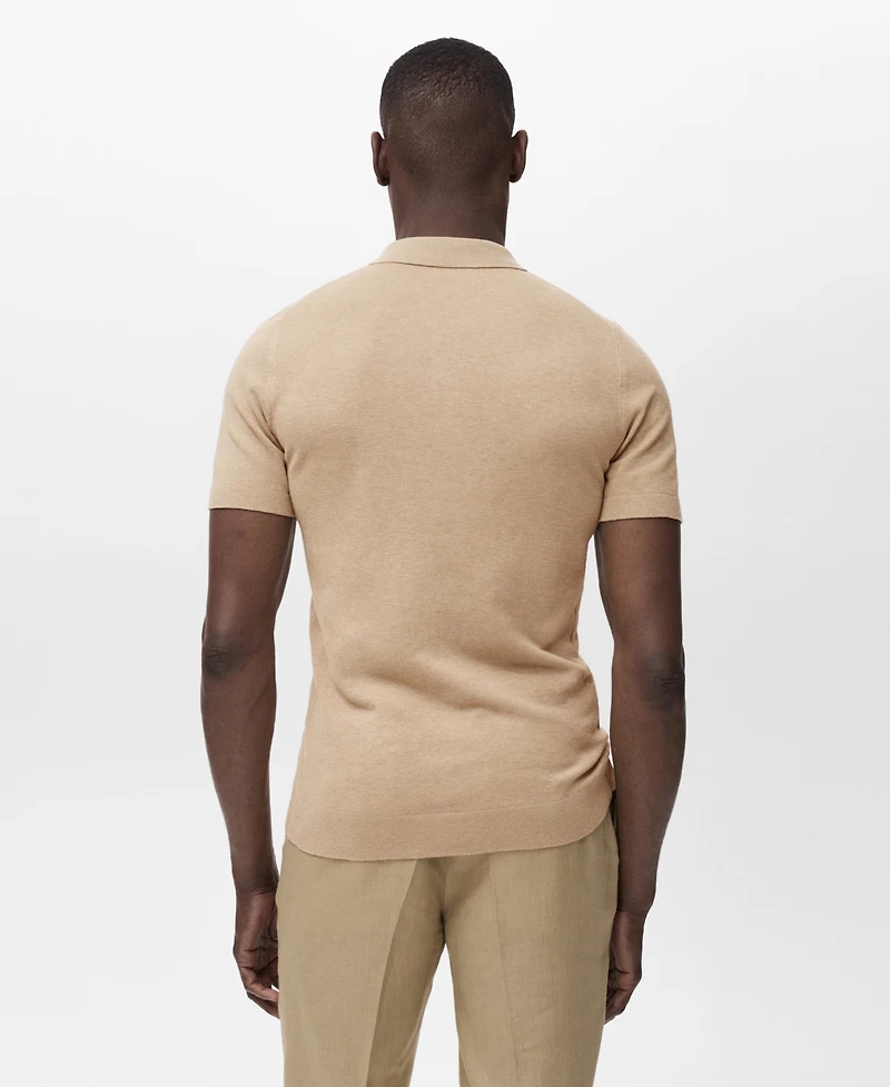 Mango Men's Fine-Knit Cotton Polo Shirt