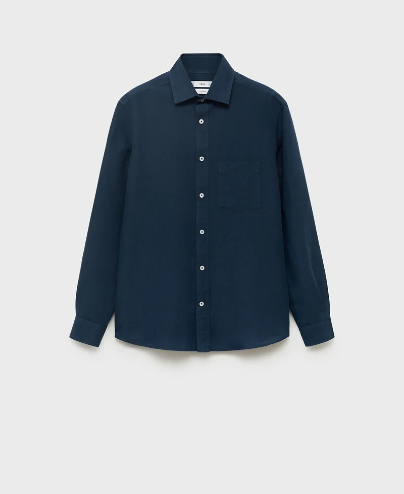 Mango Men's Pocket Linen Shirt
