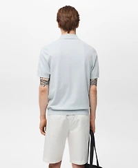 Mango Men's Cotton Fine-Knit Polo Shirt