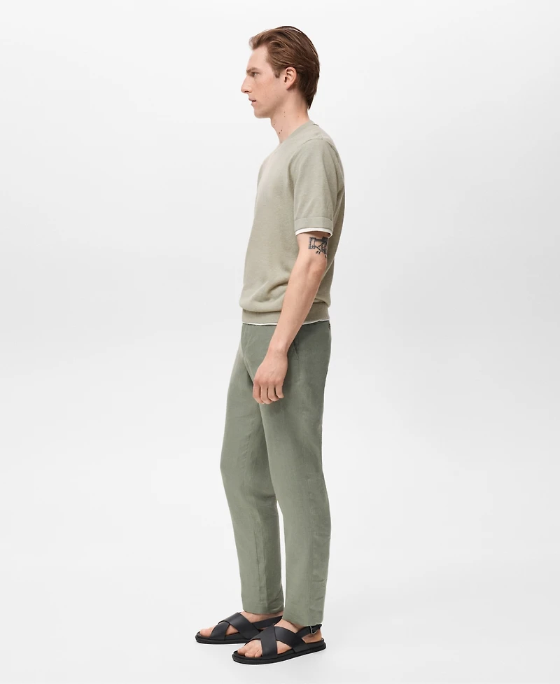 Mango Men's Contrasting Cotton-Blend T-Shirt