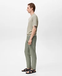 Mango Men's Contrasting Cotton-Blend T-Shirt