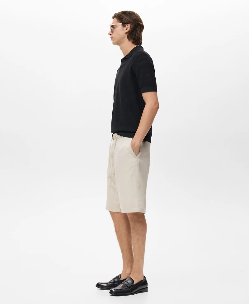 Mango Men's Linen 9.5" Bermuda Shorts