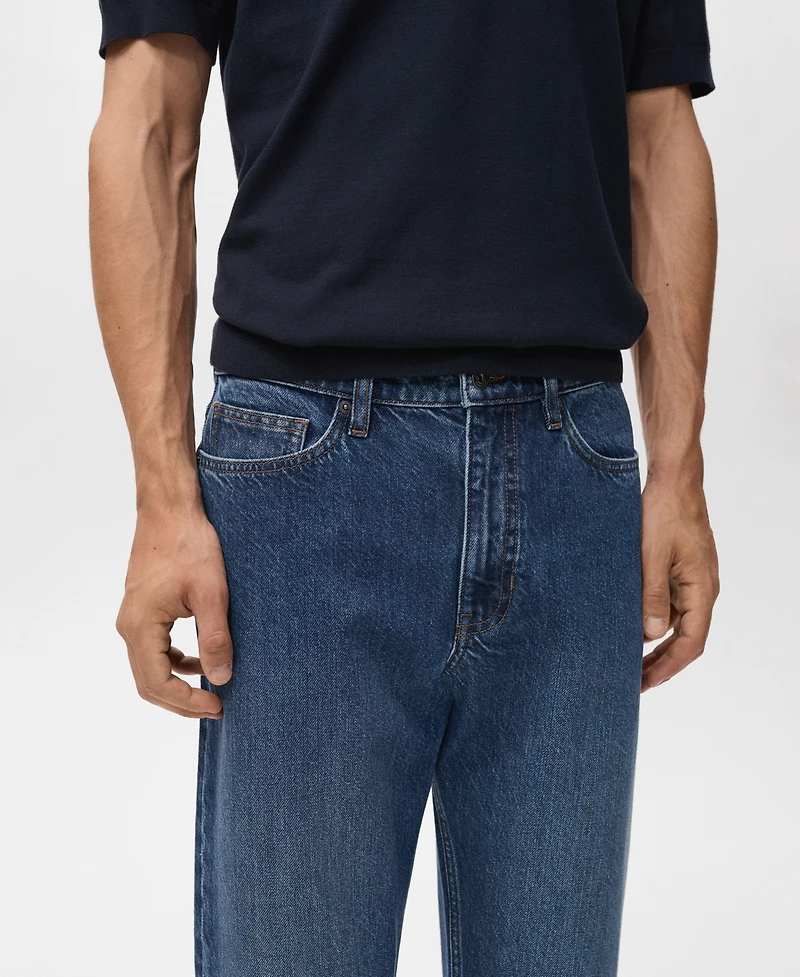 Mango Men's Regular Fit Cotton Jeans
