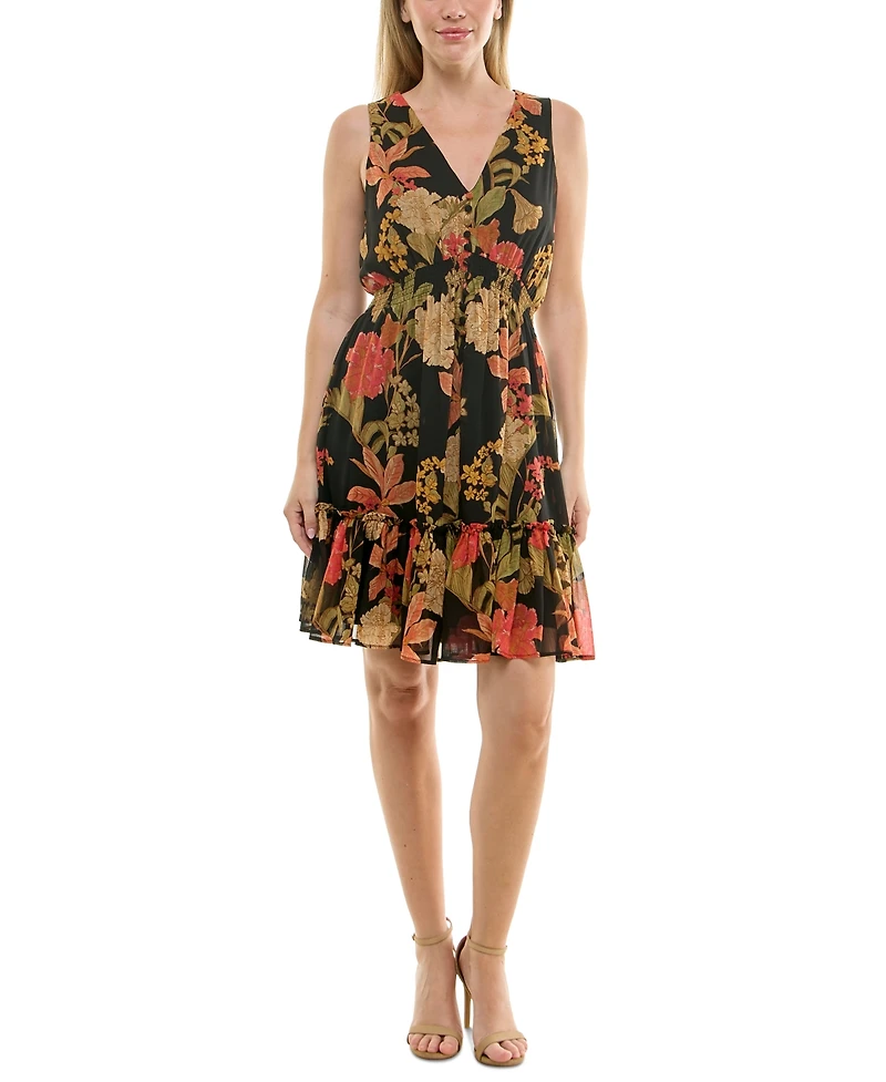 Taylor Women's V-Neck Chiffon Fit & Flare Dress