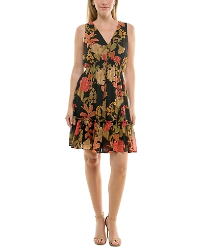 Taylor Women's V-Neck Chiffon Fit & Flare Dress