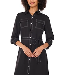 Vince Camuto Women's Contrast-Stitching Shirtdress