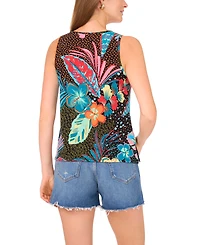 Vince Camuto Women's Printed Sleeveless Keyhole Top