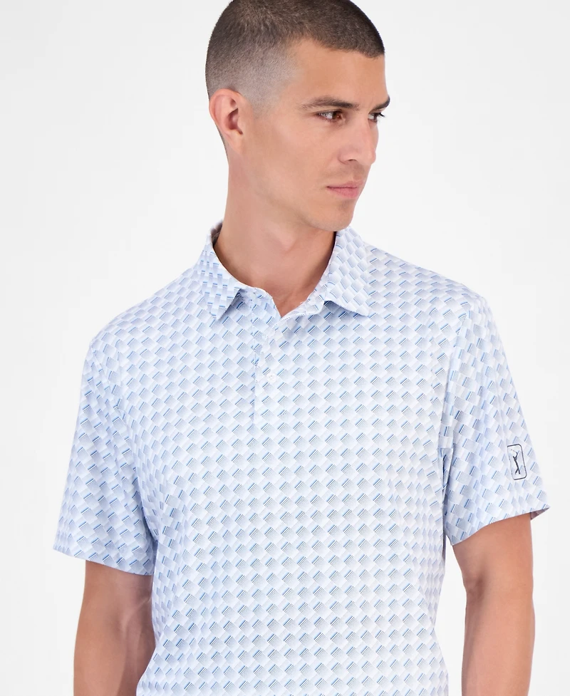 Pga Tour Men's All-Over Geometrical Polo Shirt