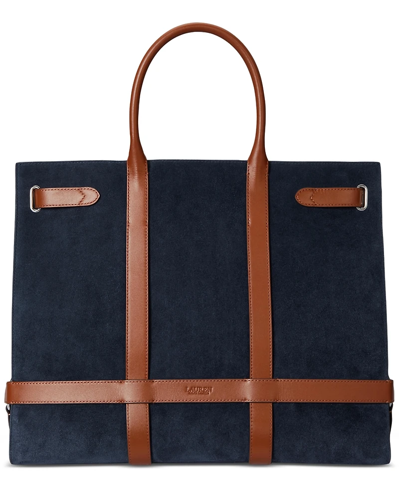 Lauren Ralph Lauren Suede & Leather Extra Large Devyn Tote Bag