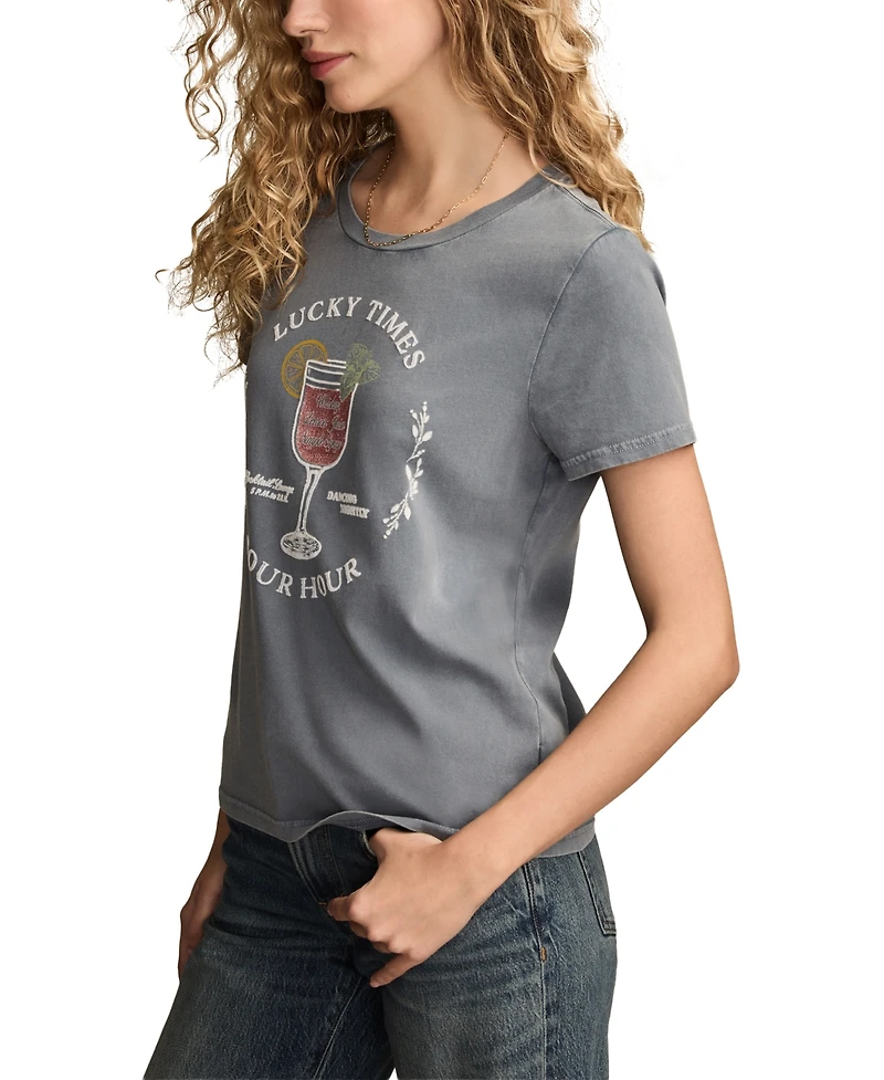 Lucky Brand Women's Sour-Hour-Graphic Classic Cotton T-Shirt