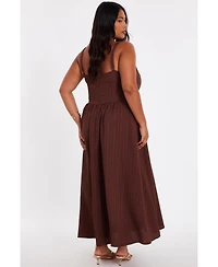 Quiz Women's Drop Waist Textured Dress