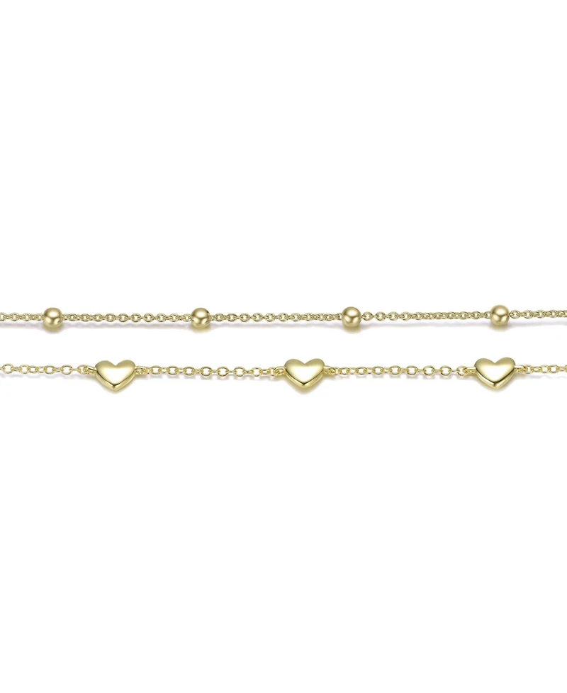 GiGiGirl 14K Gold Plated Station Bracelet 2-Piece Set