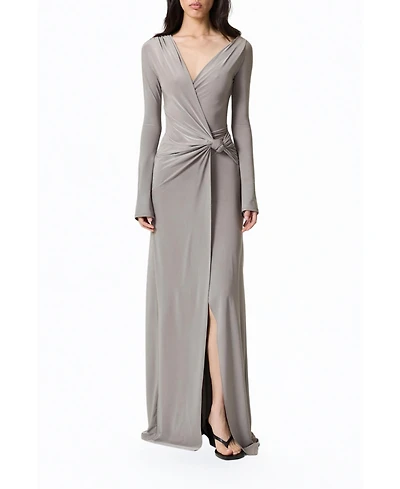 Nocturne Women's Knot Detail Slit Maxi Dress