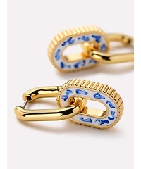 Ana Luisa Double Hoop Earrings - Ash Double Marble Blue