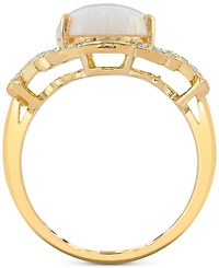 Blue Topaz (7 ct. t.w) Oval Ring 14K Gold Plated Sterling Silver