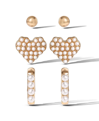 Jessica Simpson Pearl Stud Earring Set of 3