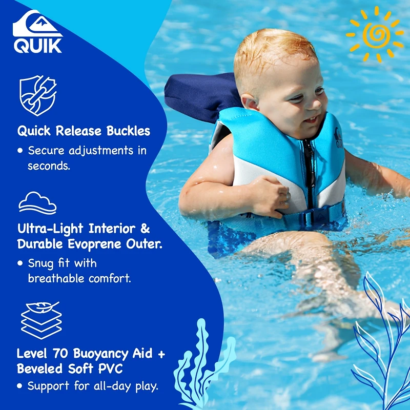 Quiksilver Uscg Approved Life Jacket, Evoprene Pfd Pvc Foam Swim Vest