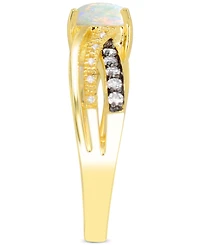 Lab-Grown Ruby (2 ct. t.w.) & Diamond Accent Swirl Ring 14k Gold-Plated Sterling Silver