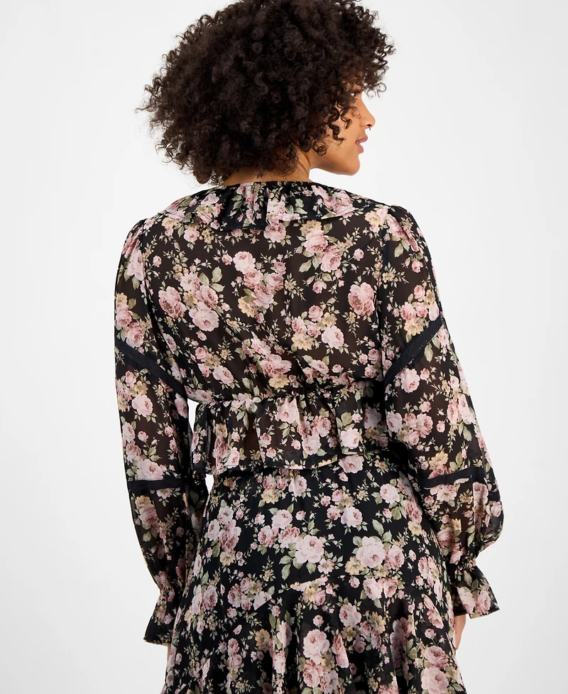 And Now This Women's Ruffled-Cuff Balloon-Sleeve Top, Macy's Exclusive