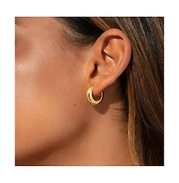 14K Gold-Plated Attitude Hoop Earrings